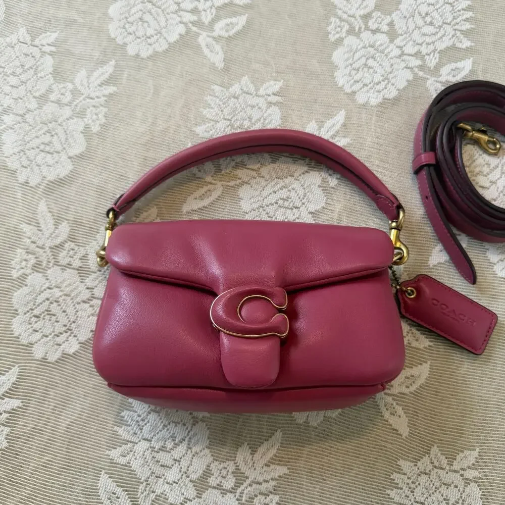Coach Pillow Tabby 18 Rogue Pink Leather Shoulder Crossbody Bag